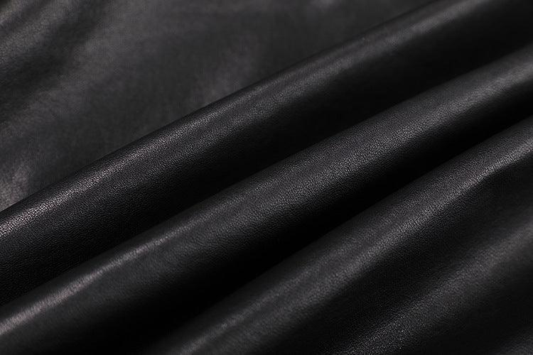 Black Women Leather Jacket Moto Style