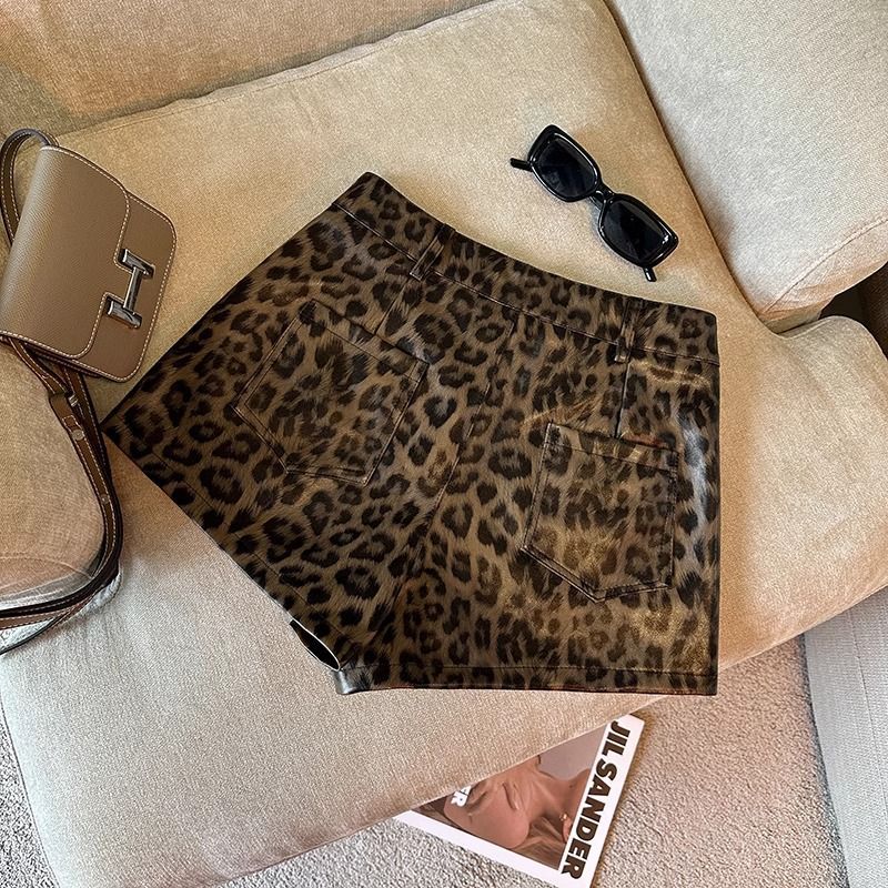 Black High-Waisted Coated Shorts for Women