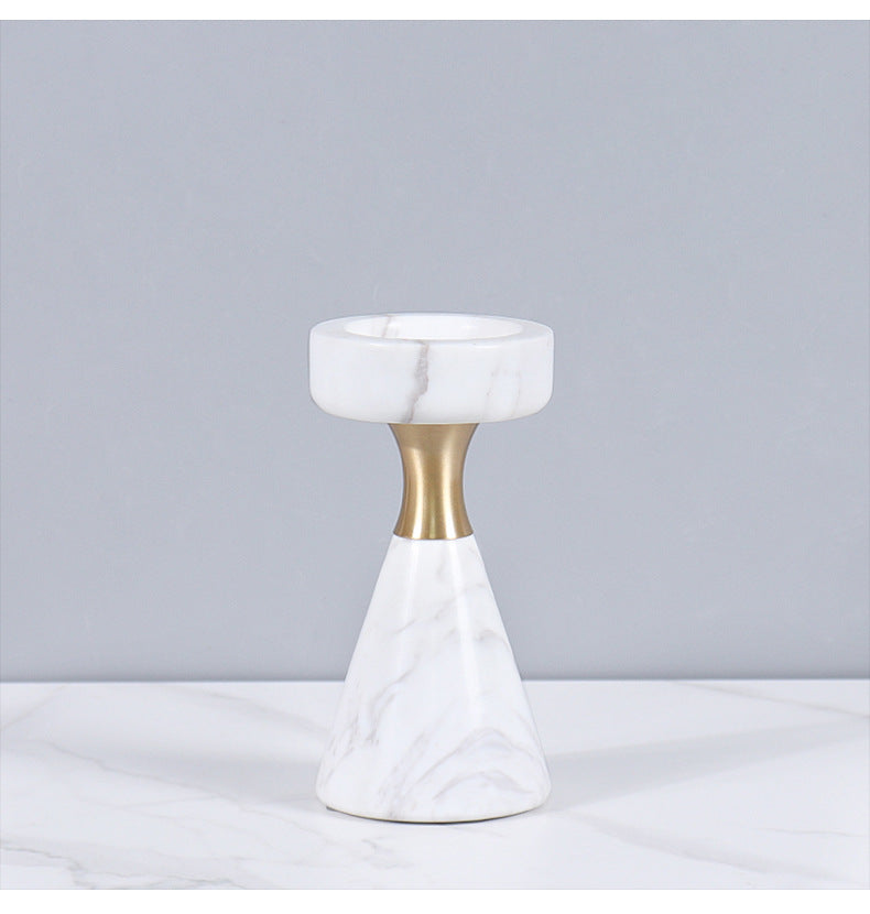 Luxury Marble Candlestick Holder with Gold Accent