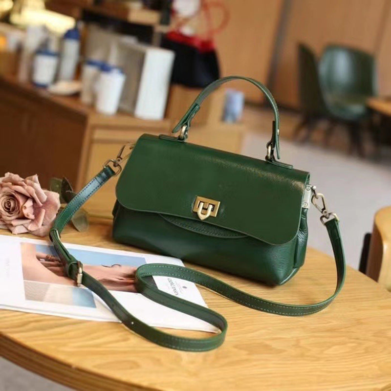 Genuine Leather Small Flap Shoulder Bag Crossbody