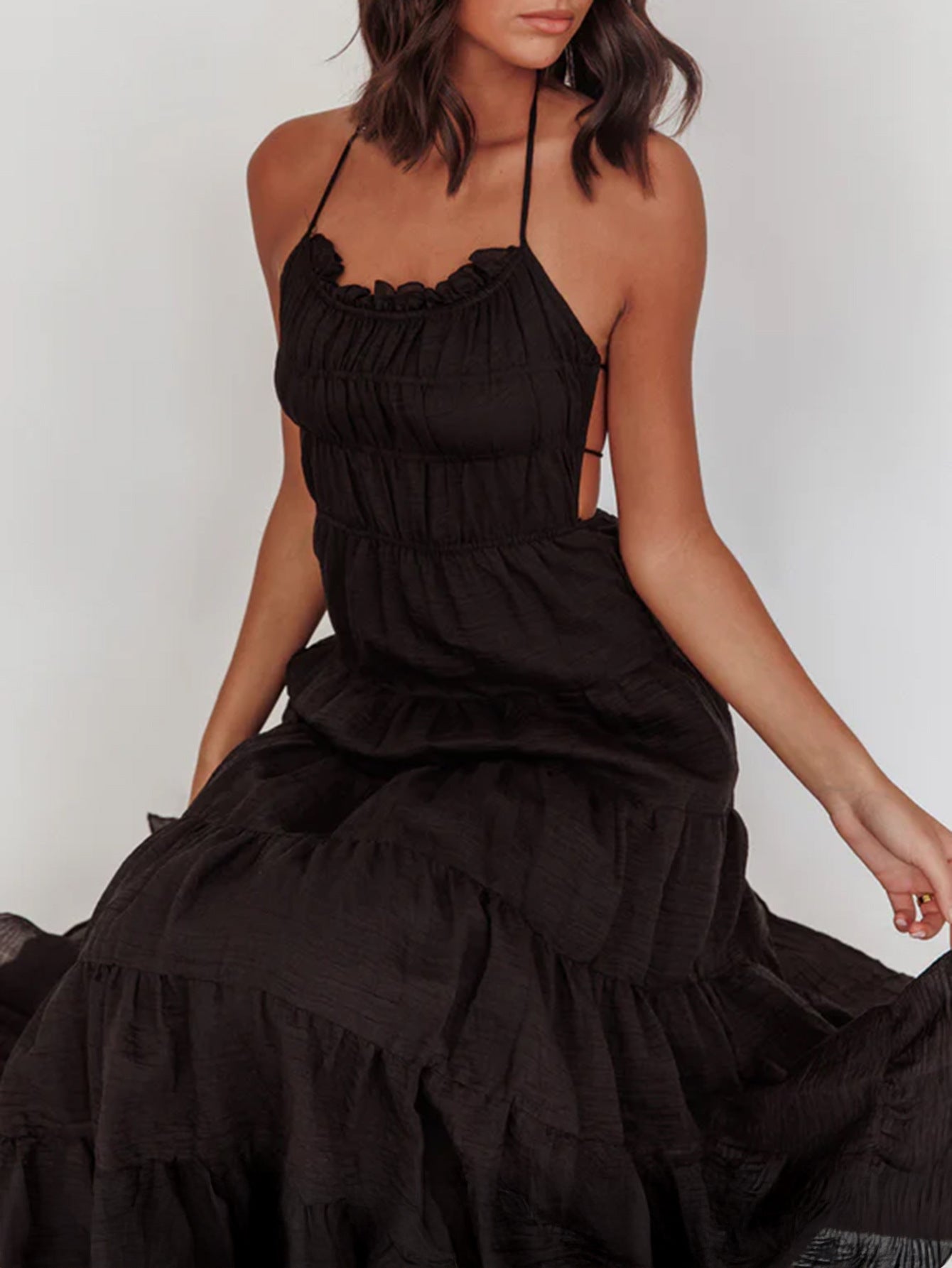 Tiered Backless Maxi Dress Summer Look