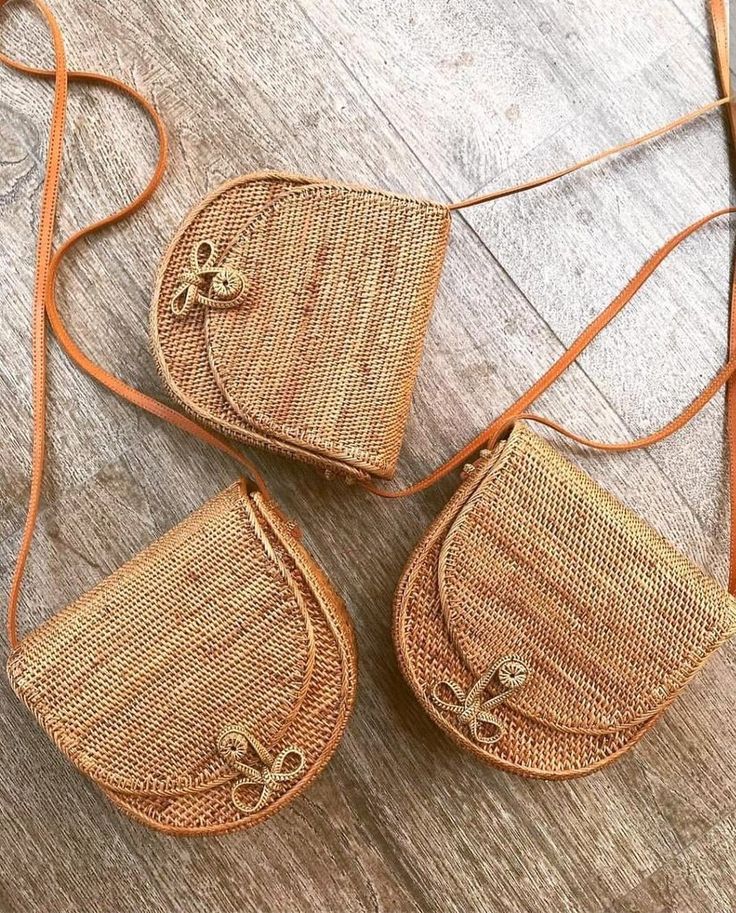 Handwoven Boho Rattan Sling Crossbody Bag