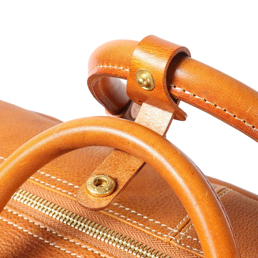 Brown Genuine Leather Overnight Duffle Bag Travel Carry On