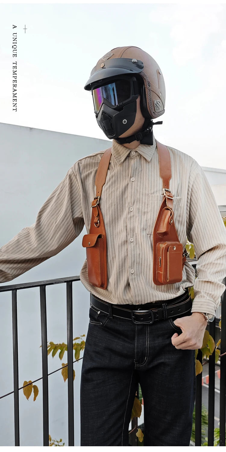 Medieval Leather Harness Holster Bag Chest Rig