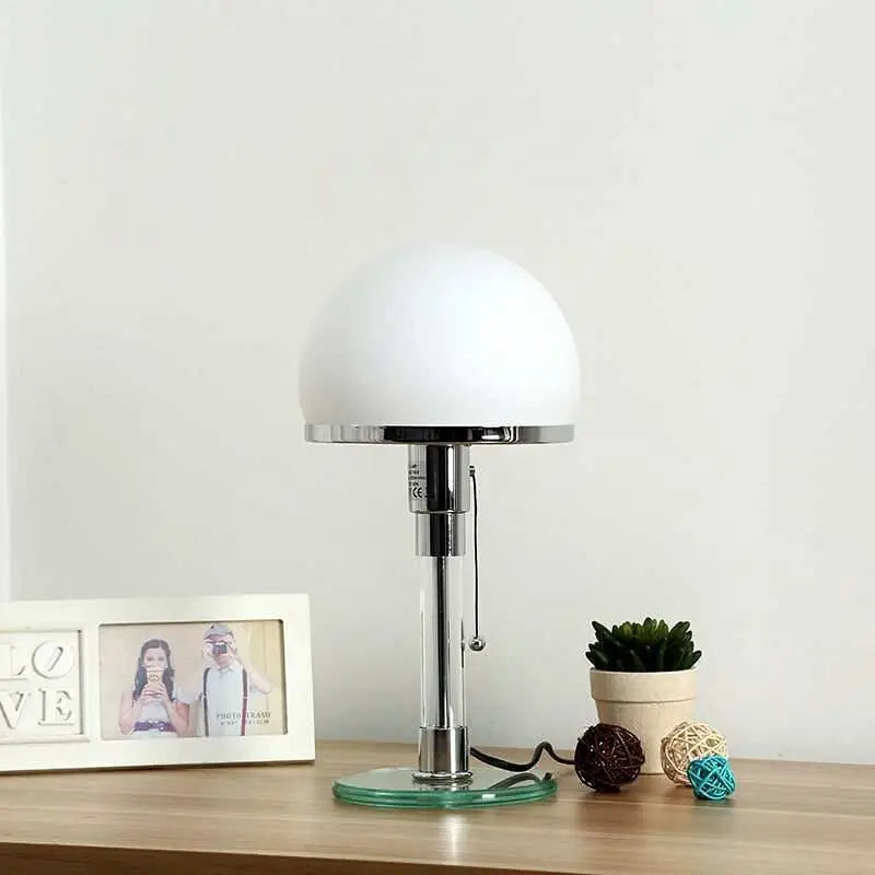 Mid Century Modern Table Lamp with Glass Dome