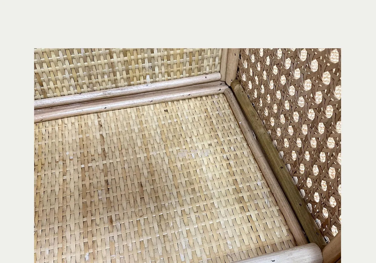 Handmade Rattan Toy Storage Cabinet with Drawers