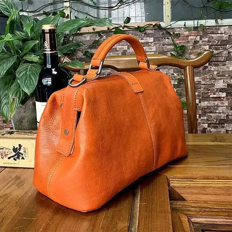 Women's Vintage Leather Crossbody Bag Doctor Purse