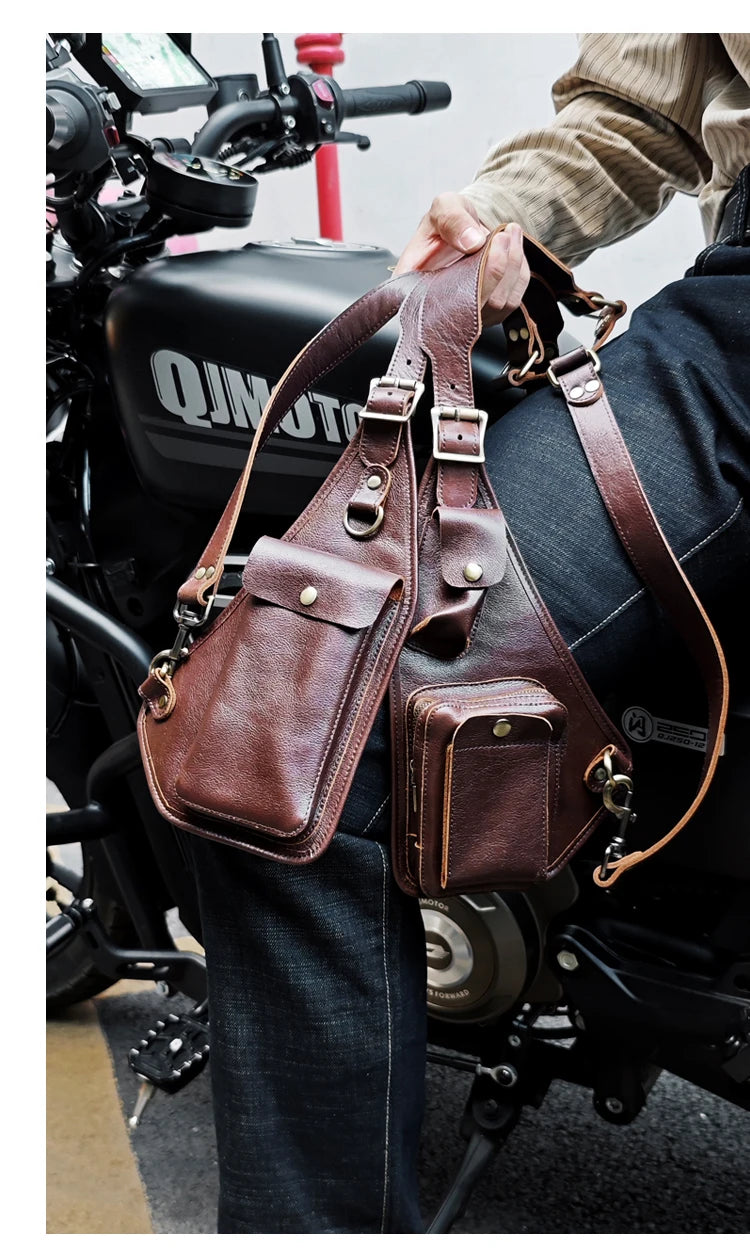 Medieval Leather Harness Holster Bag Chest Rig