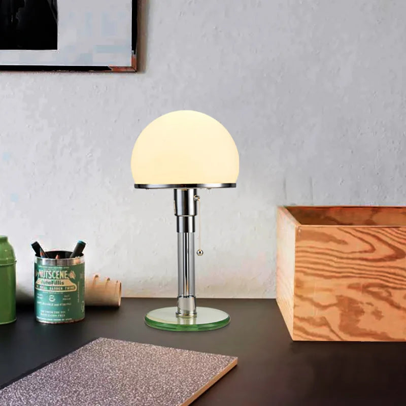 Mid Century Modern Table Lamp with Glass Dome