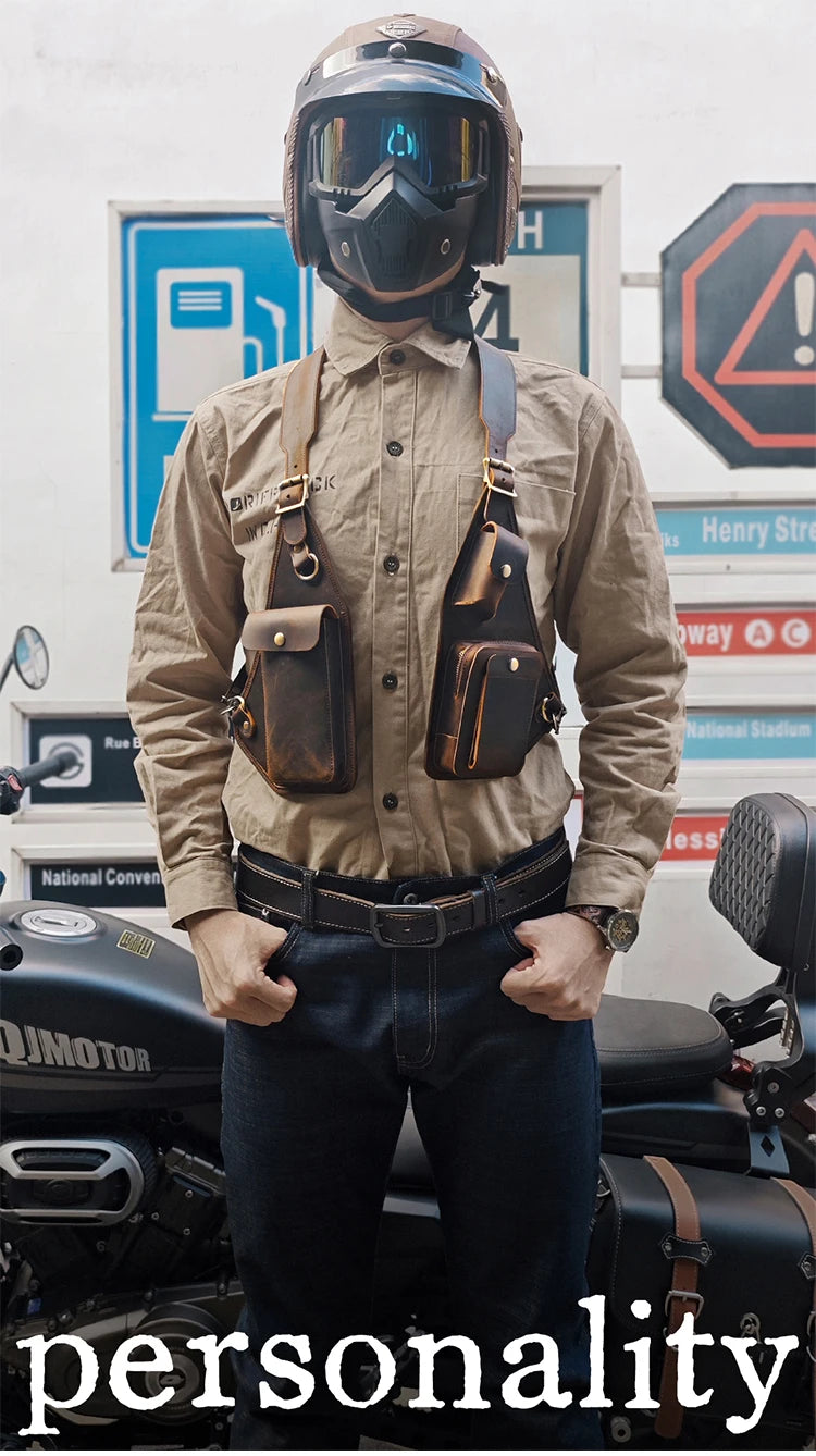 Medieval Leather Harness Holster Bag Chest Rig
