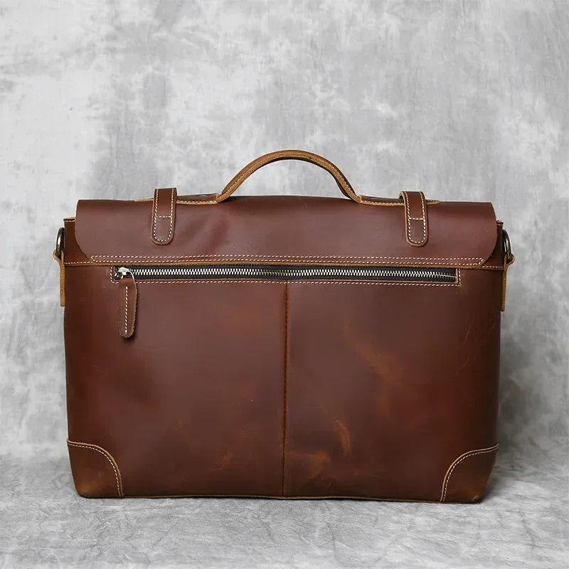 Real Cowhide Shoulder Briefcase Laptop Satchel