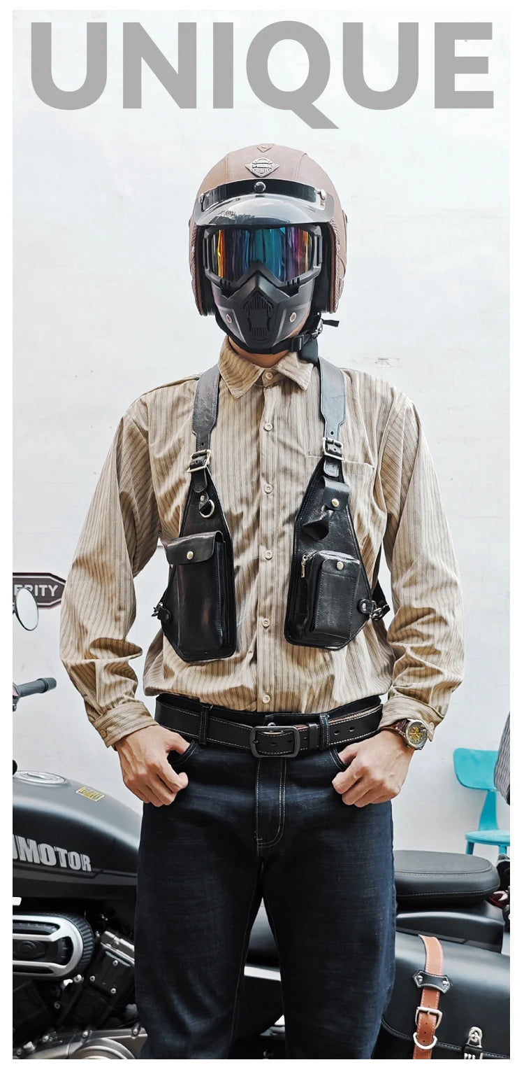 Medieval Leather Harness Holster Bag Chest Rig