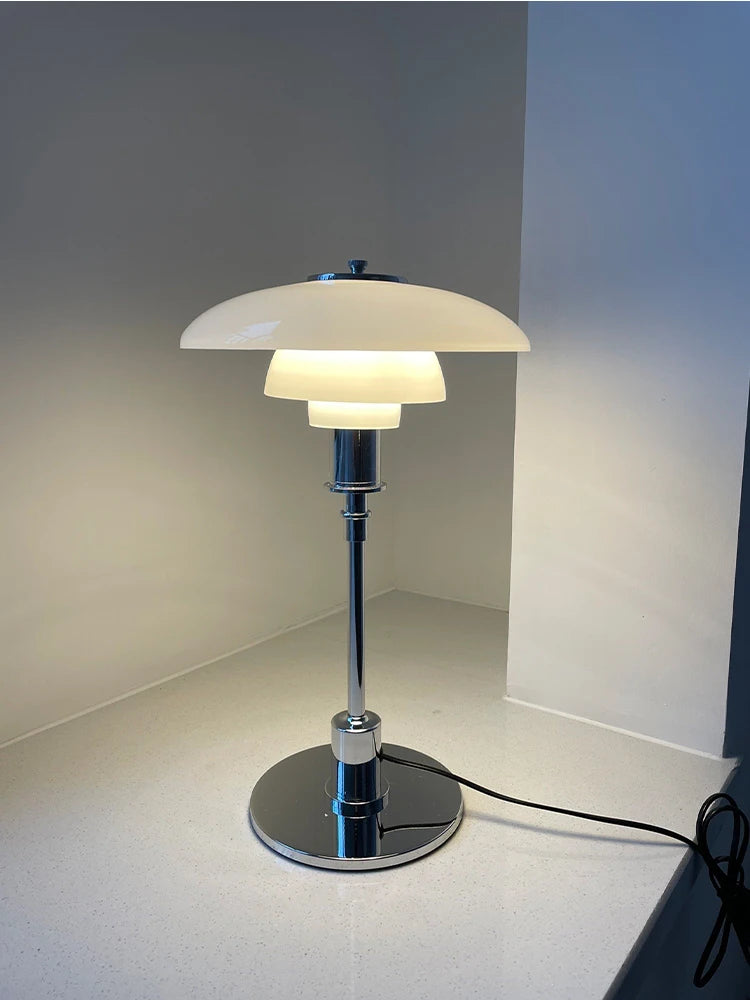 Mushroom Glass Bedside Light with Button Switch