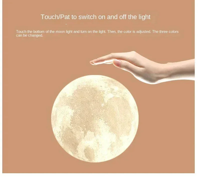 Artistic Resin Standing Light Sculptural Black and Gold Moon Floor Lamp