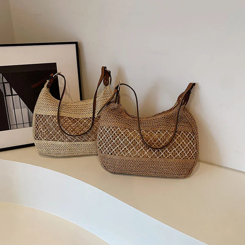 Straw Purse Shoulder Bag for Women Tote for Beach