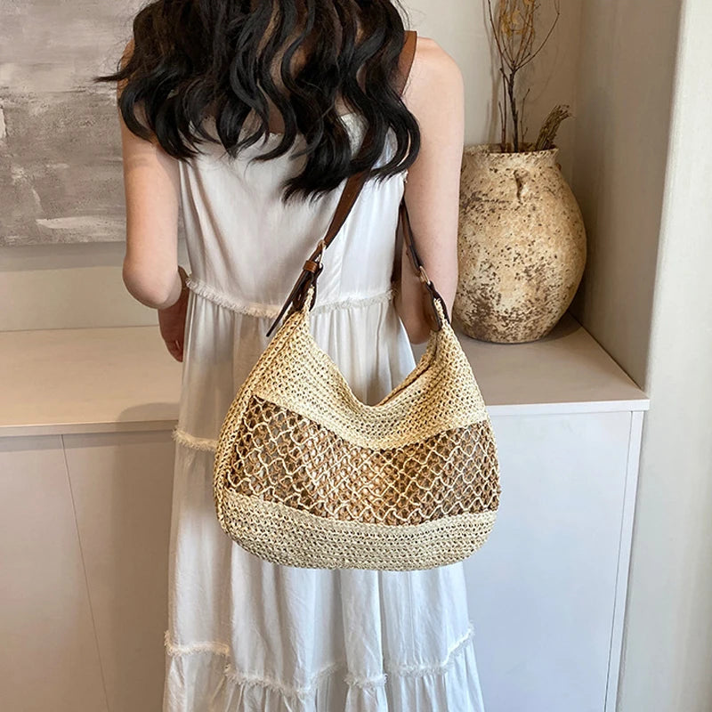 Straw Purse Shoulder Bag for Women Tote for Beach