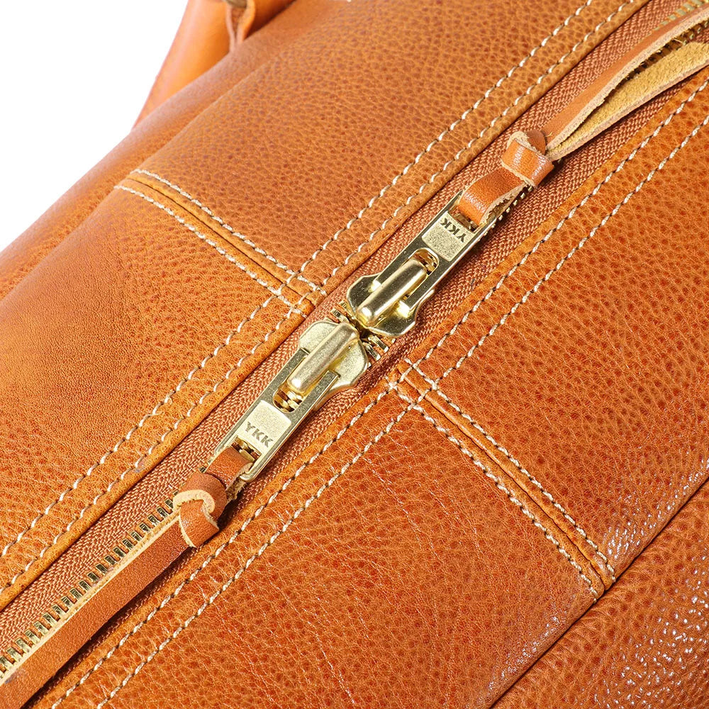 Brown Genuine Leather Overnight Duffle Bag Travel Carry On