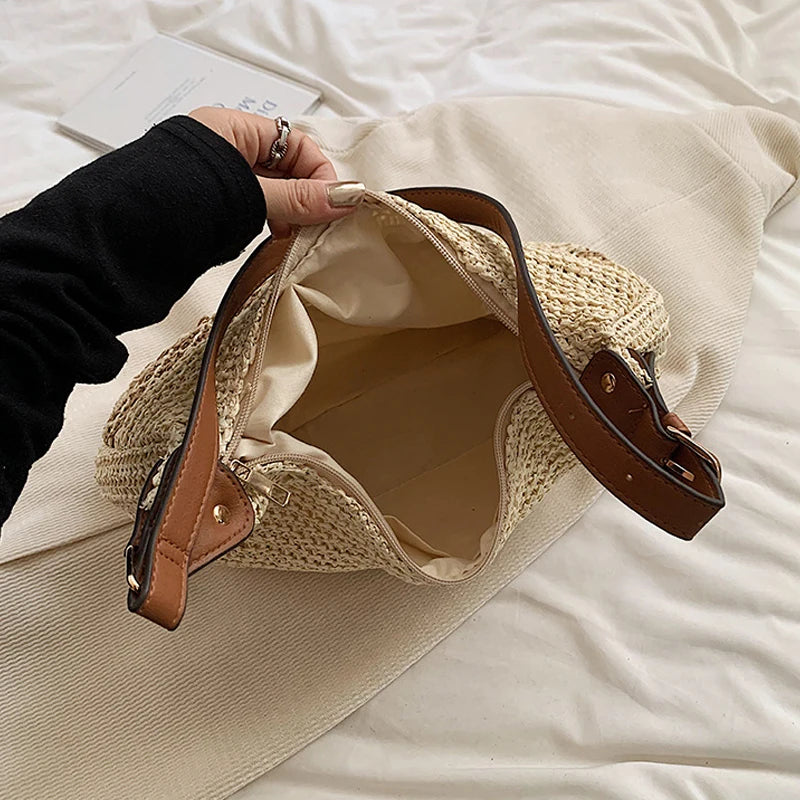 Straw Purse Shoulder Bag for Women Tote for Beach