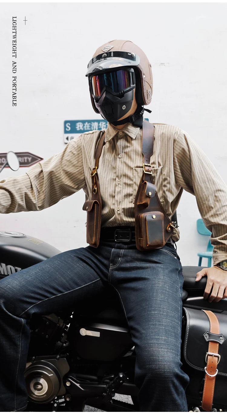 Medieval Leather Harness Holster Bag Chest Rig