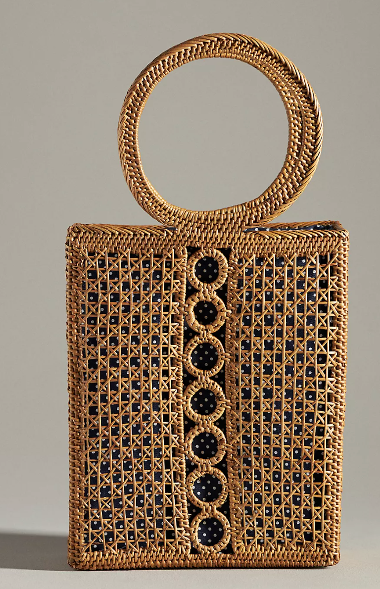 Natural Rattan Beach Tote Bag