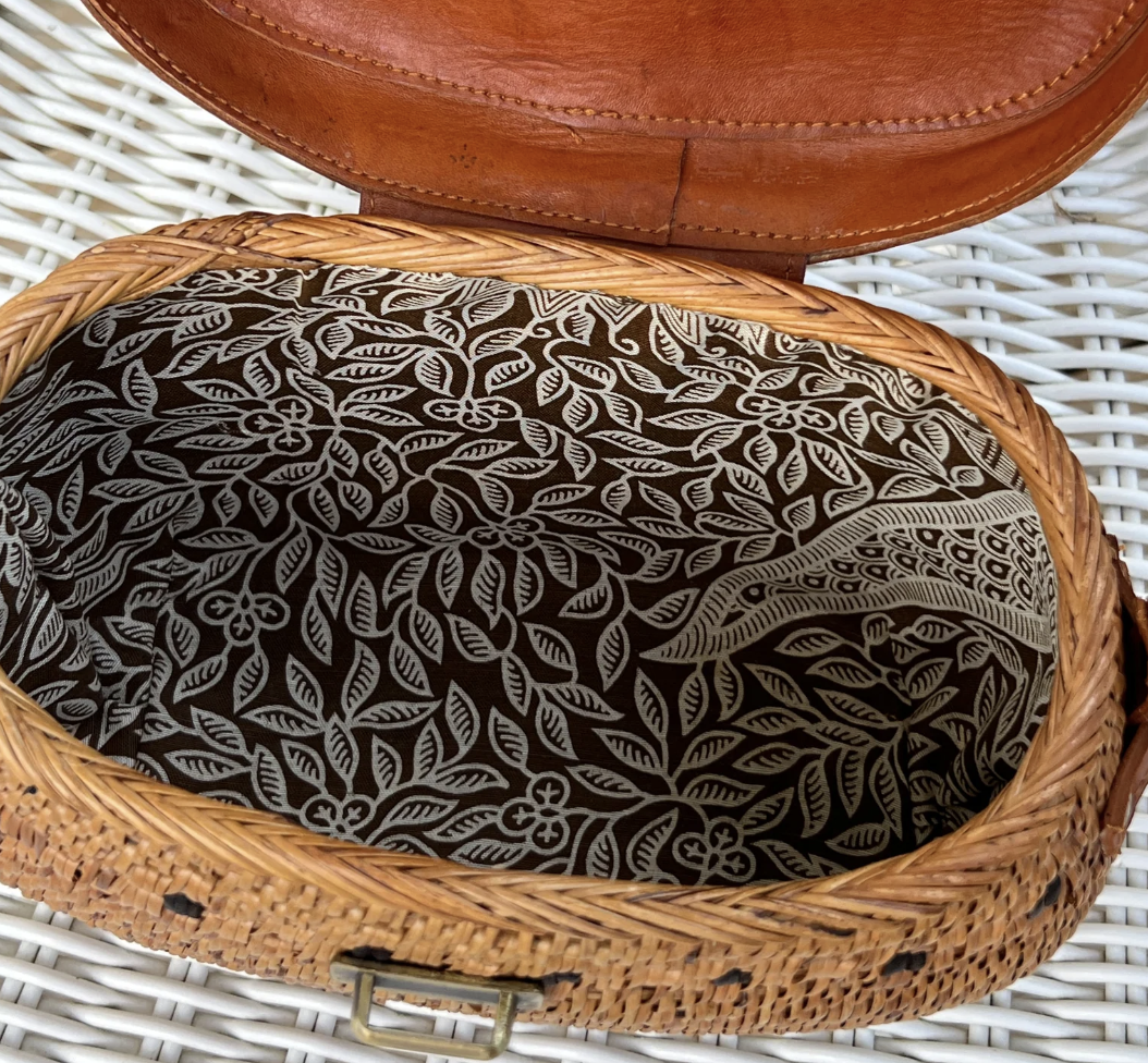 Natural Rattan Crossbody Bag