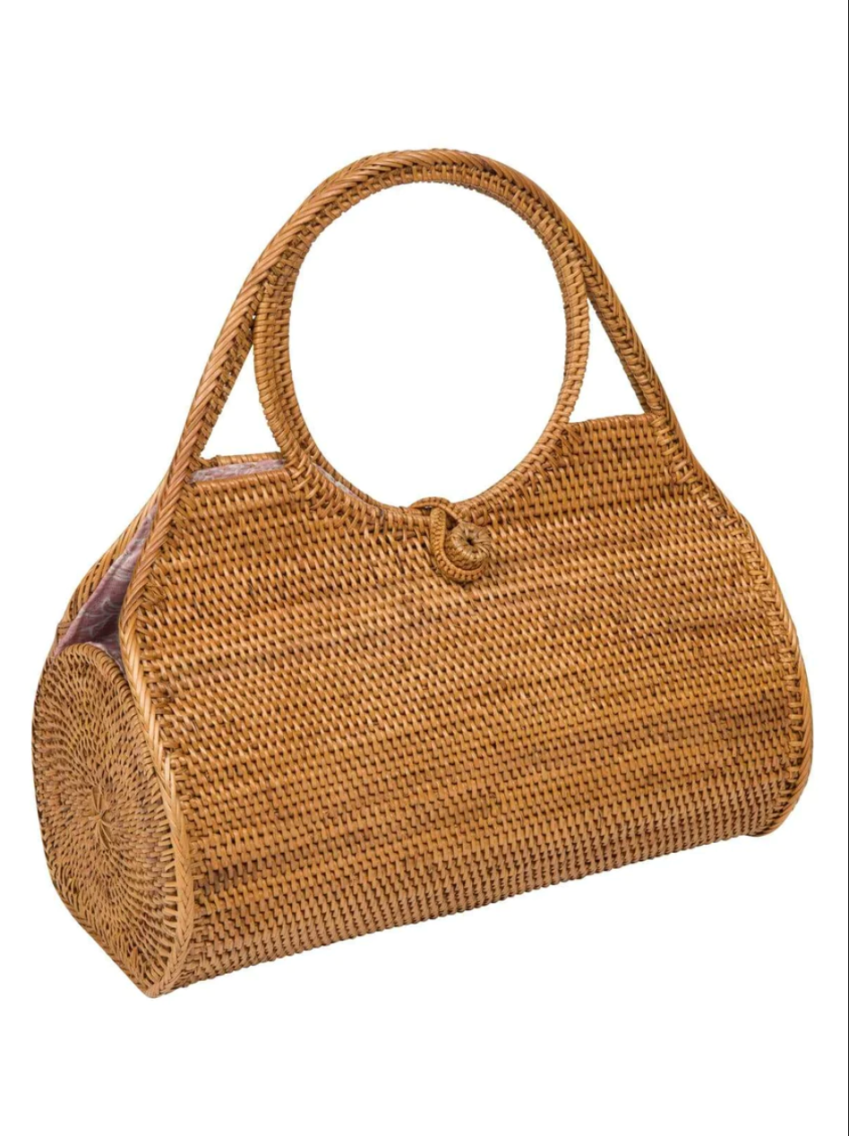 Natural Rattan Top Handle Bag