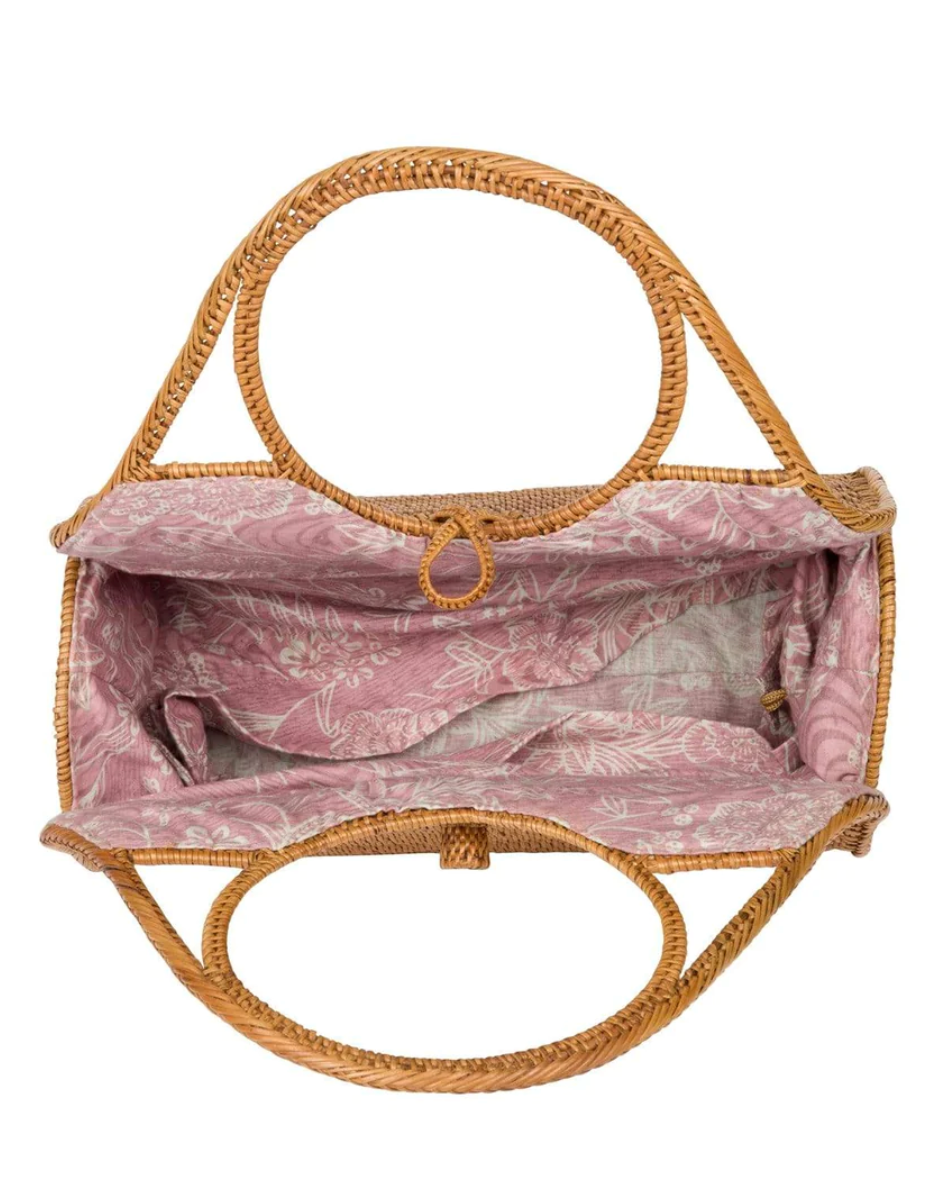 Natural Rattan Top Handle Bag