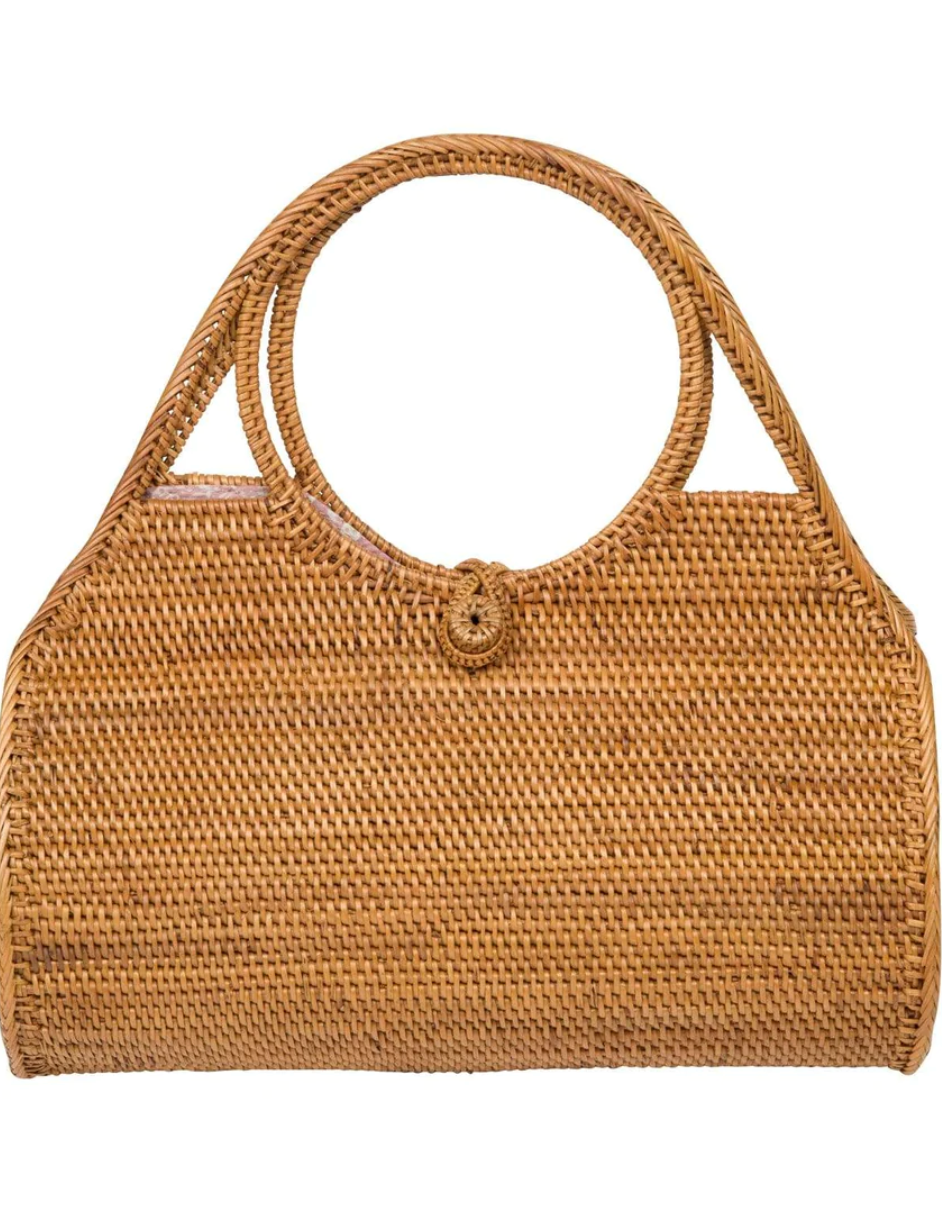Natural Rattan Top Handle Bag