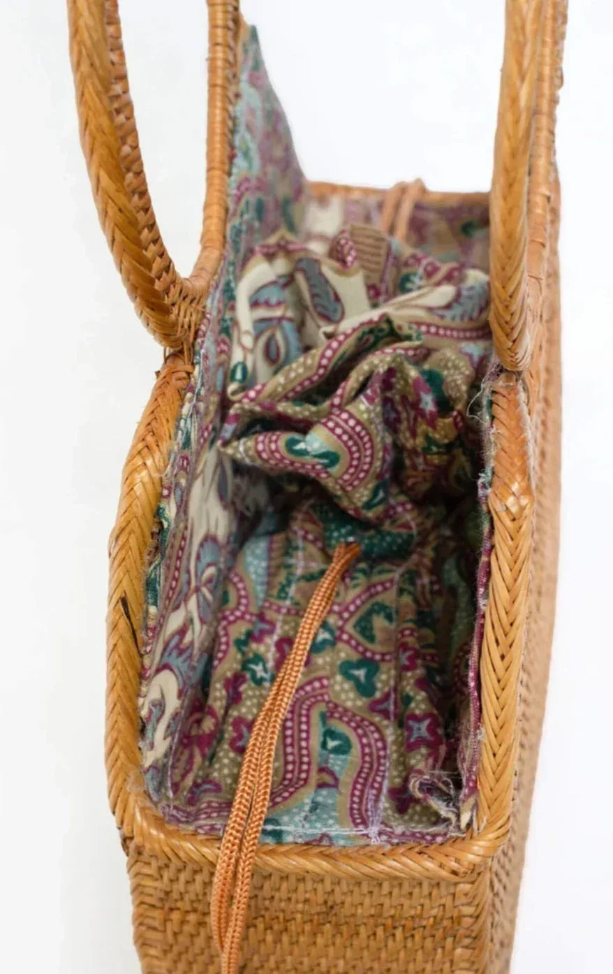 Rattan Top Handle Handbag