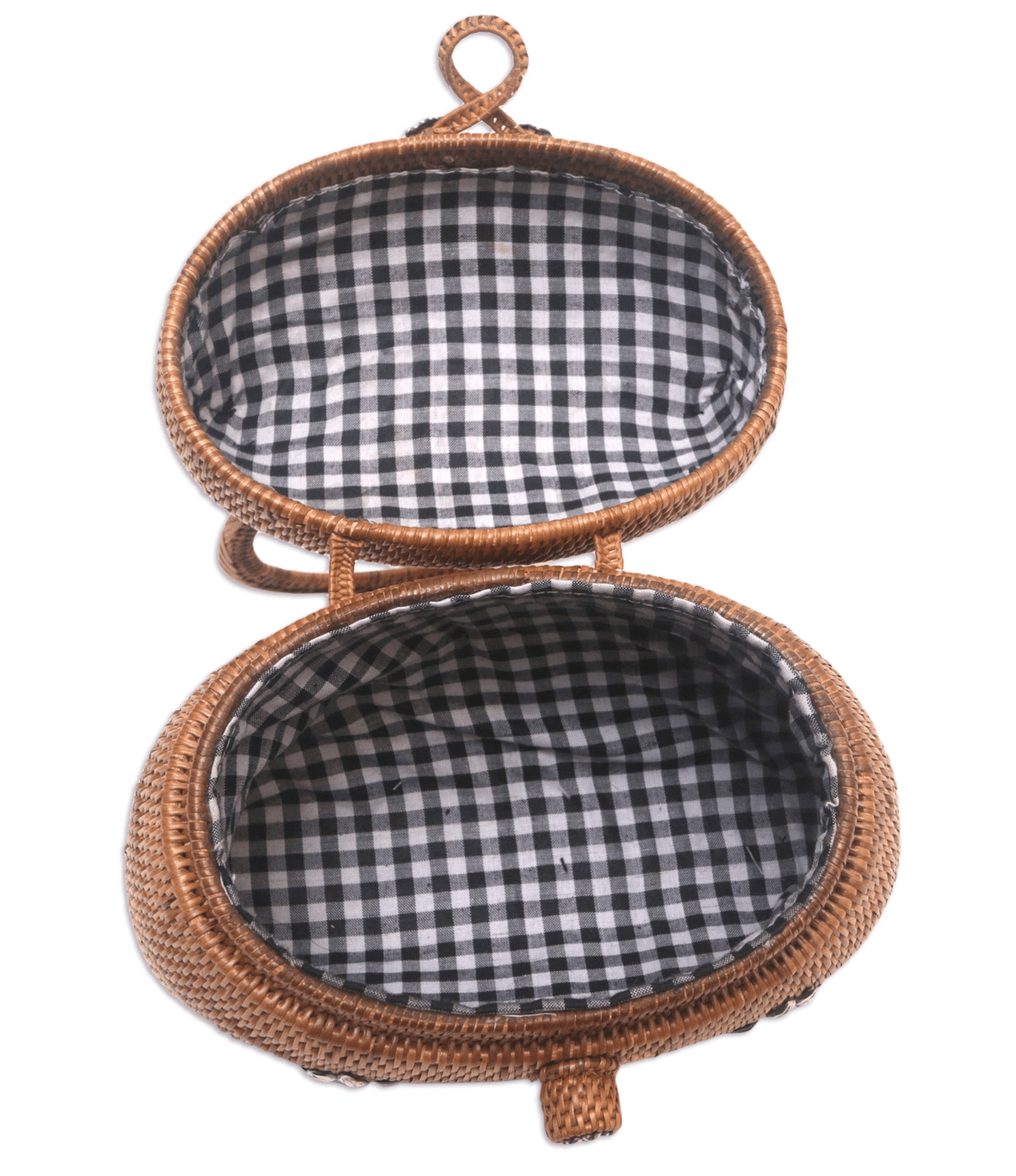 Round Handle Rattan Bag Handmade Summer Beach Purse