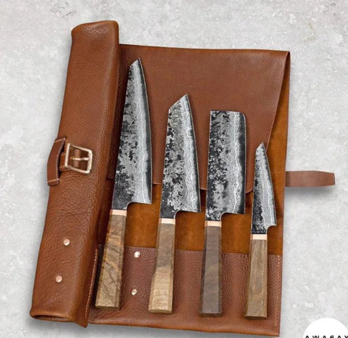 Small Leather Knife Roll for Chefs