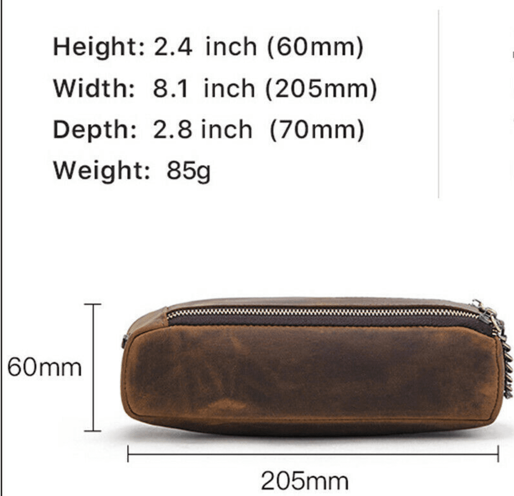 Cowhide Leather Pencil Pouch Case