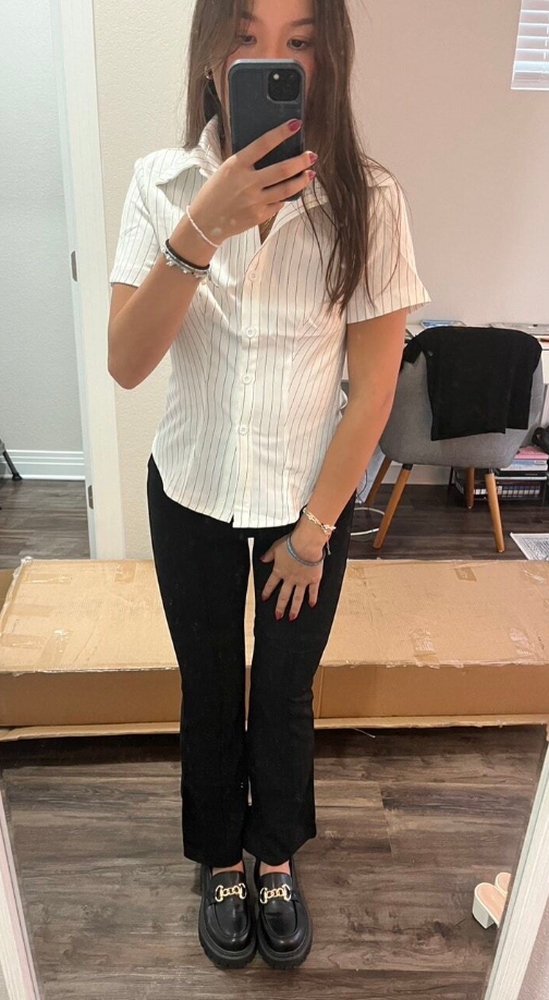 white button down shirt short sleeve women's