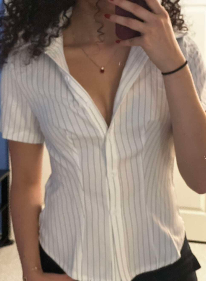 white button down shirt short sleeve women's