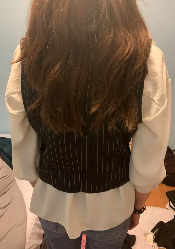 Black Striped Vest Blazer
