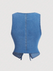 Front Tie Up Women Denim Vest Sleeveless
