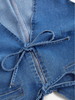 Front Tie Up Women Denim Vest Sleeveless