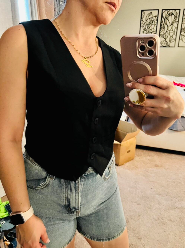 Women's Causal Vest Sleeveless Office Four Buttons