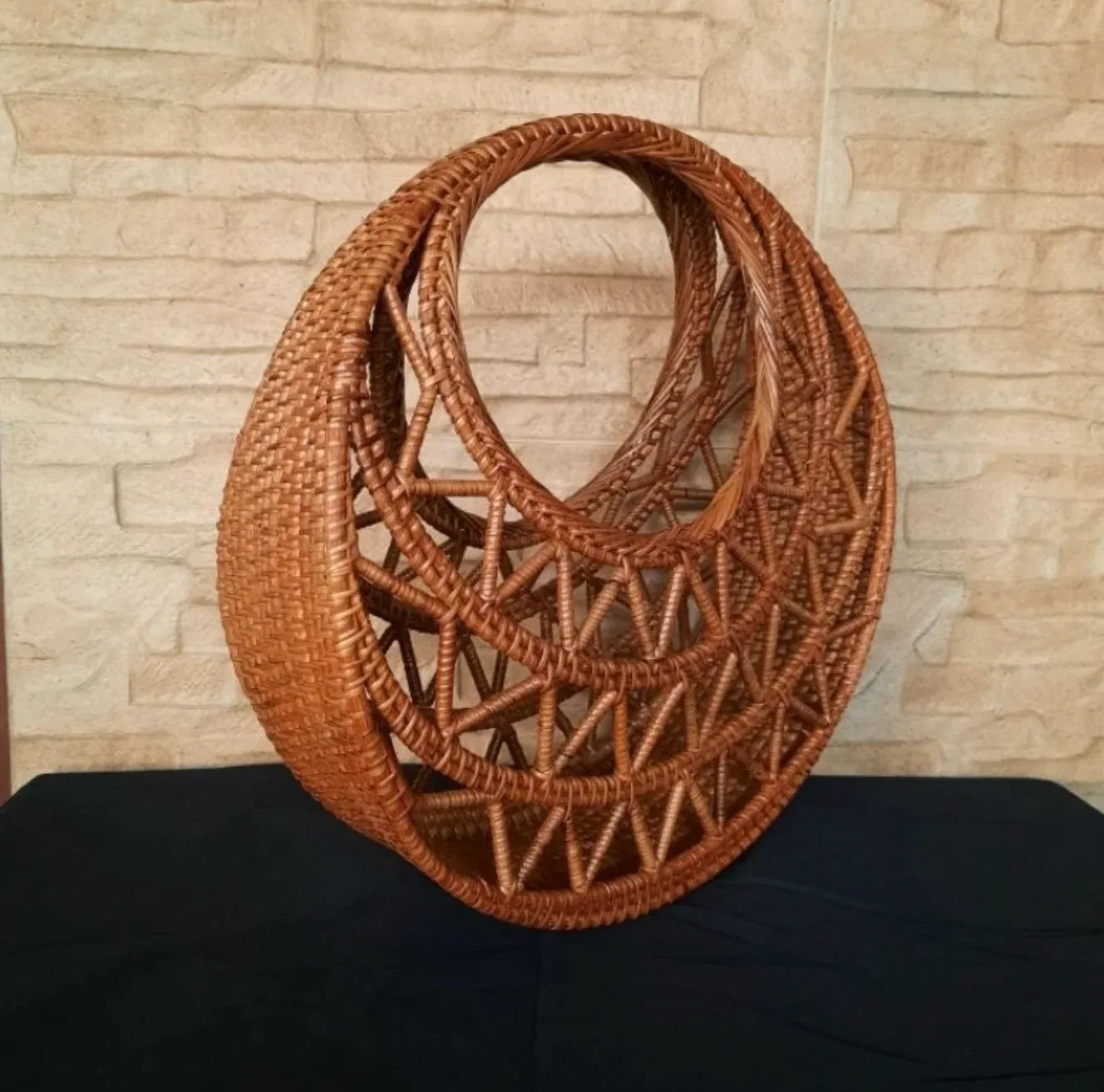 Croissant Rattan Handbag