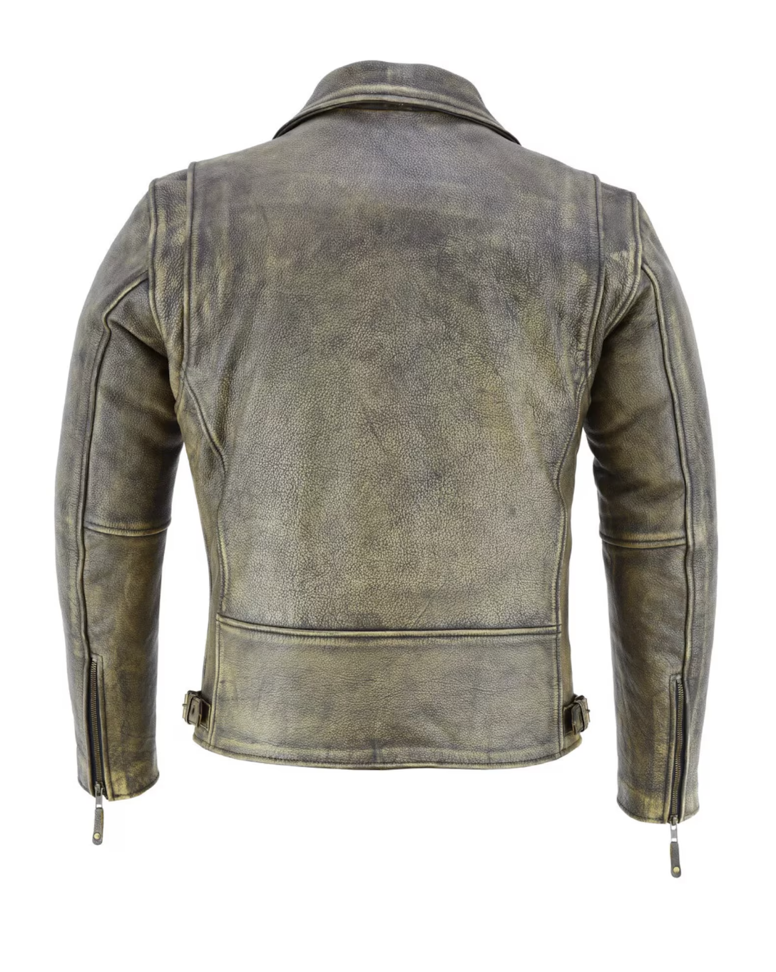 grey leather riding jacket men