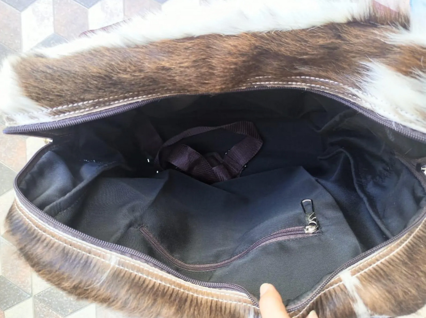 Hair On Cowhide Tennis Bag