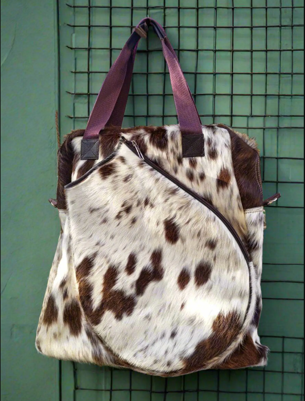 Hair On Cowhide Tennis Bag