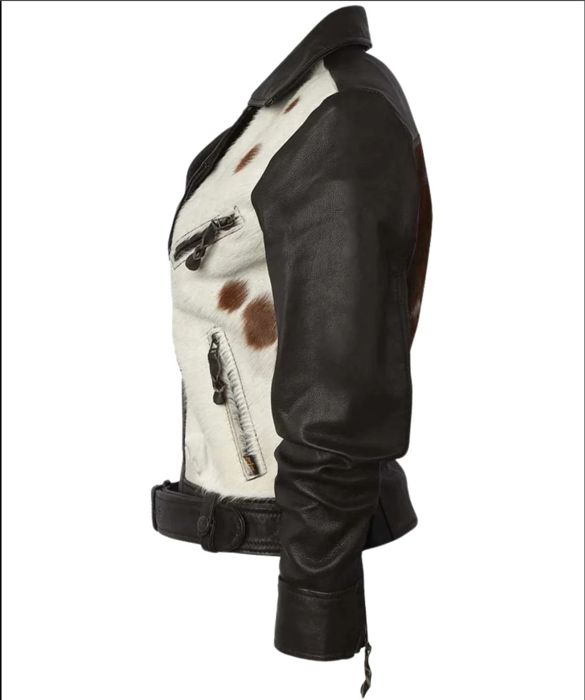 Women's Cow Skin Jacket Hair On Hide Coat