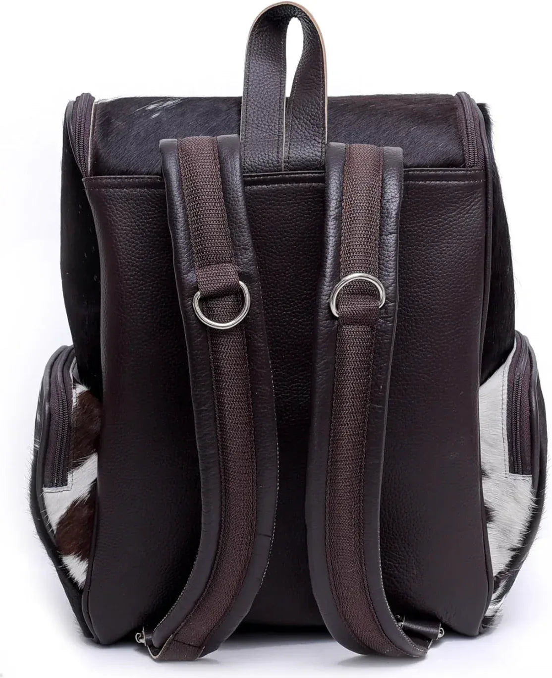 Dark Brown Hair On Cowhide Backpack Bag