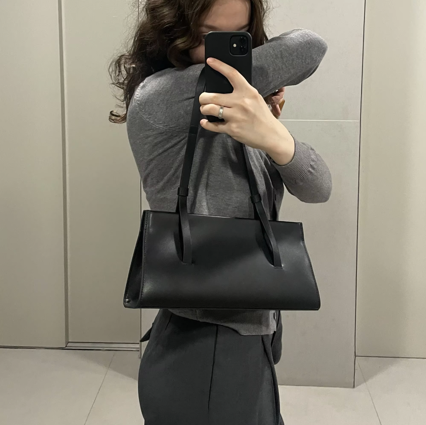 Genuine Leather Underarm Bag Women's Shoulder Handbag