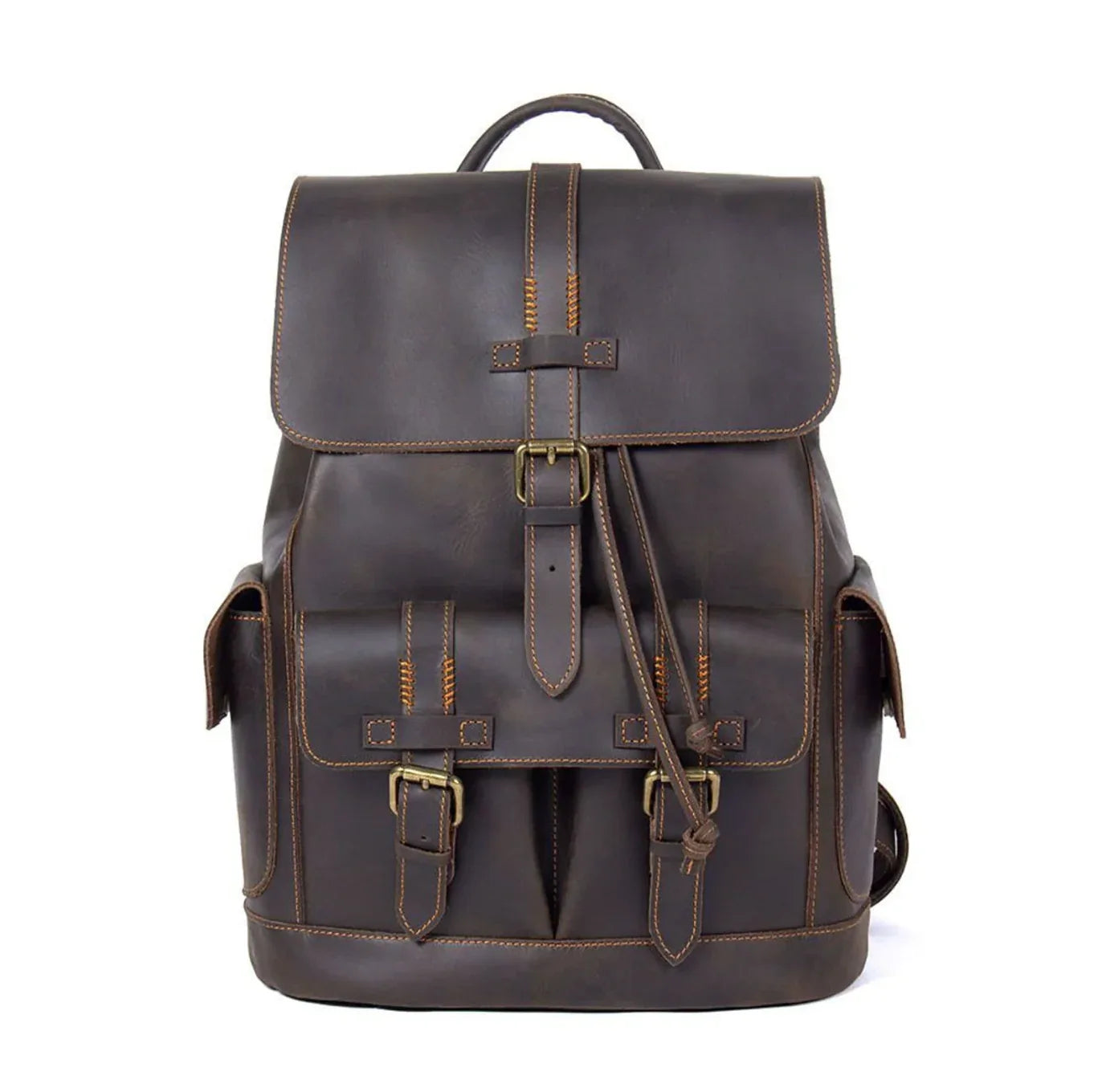 Vintage Leather Travel Backpack Rucksack