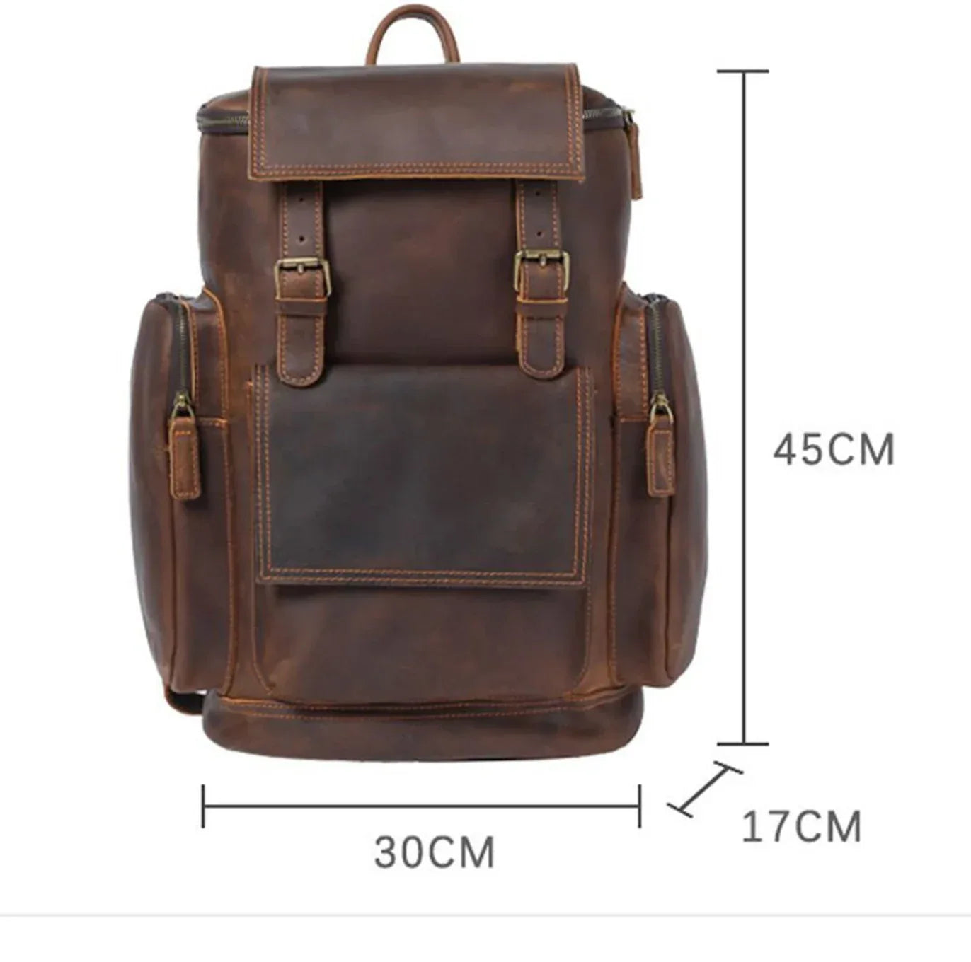 Original Cowhide Leather Travel Backpack