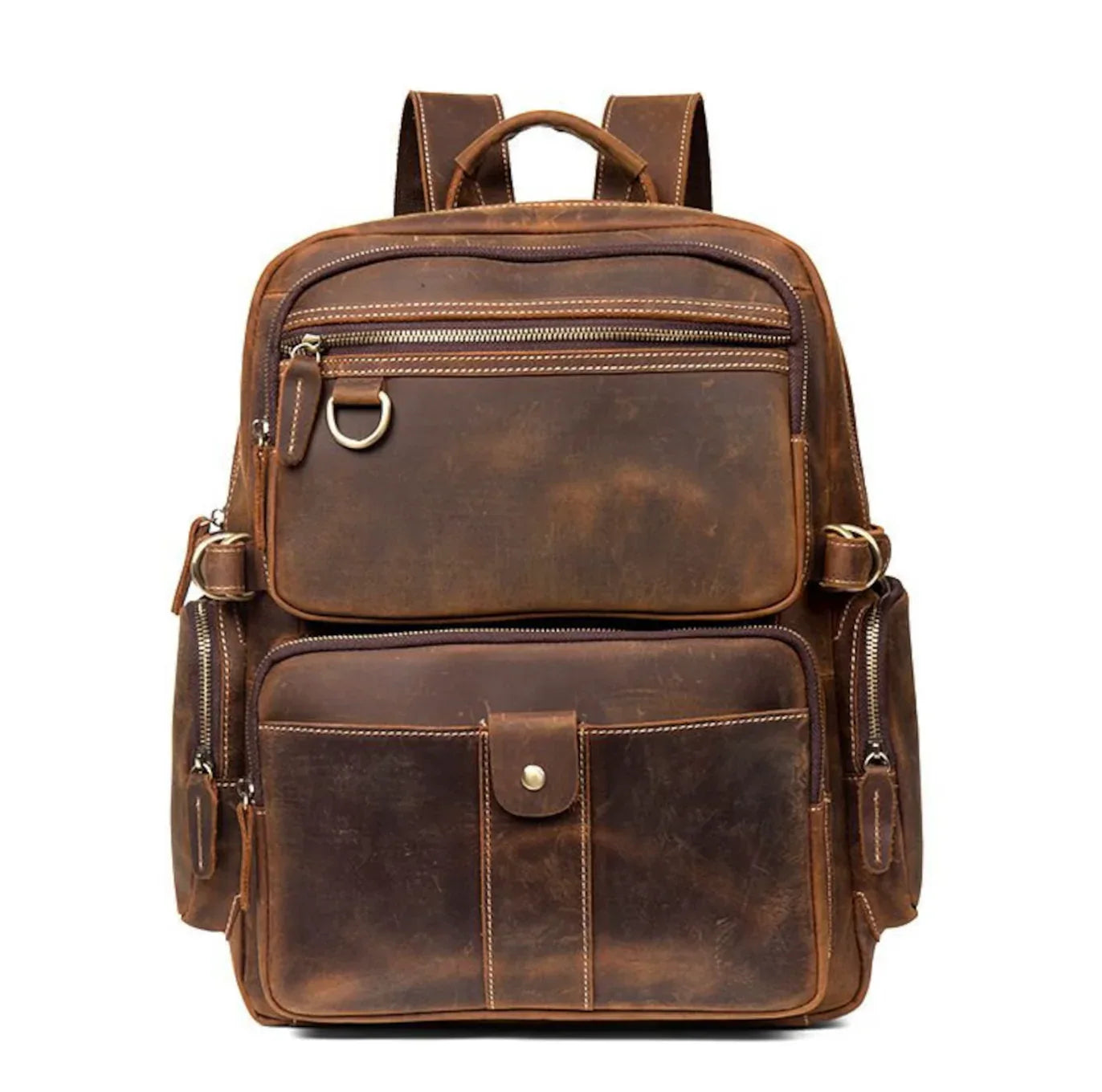 Vintage Leather Travel Laptop Backpack