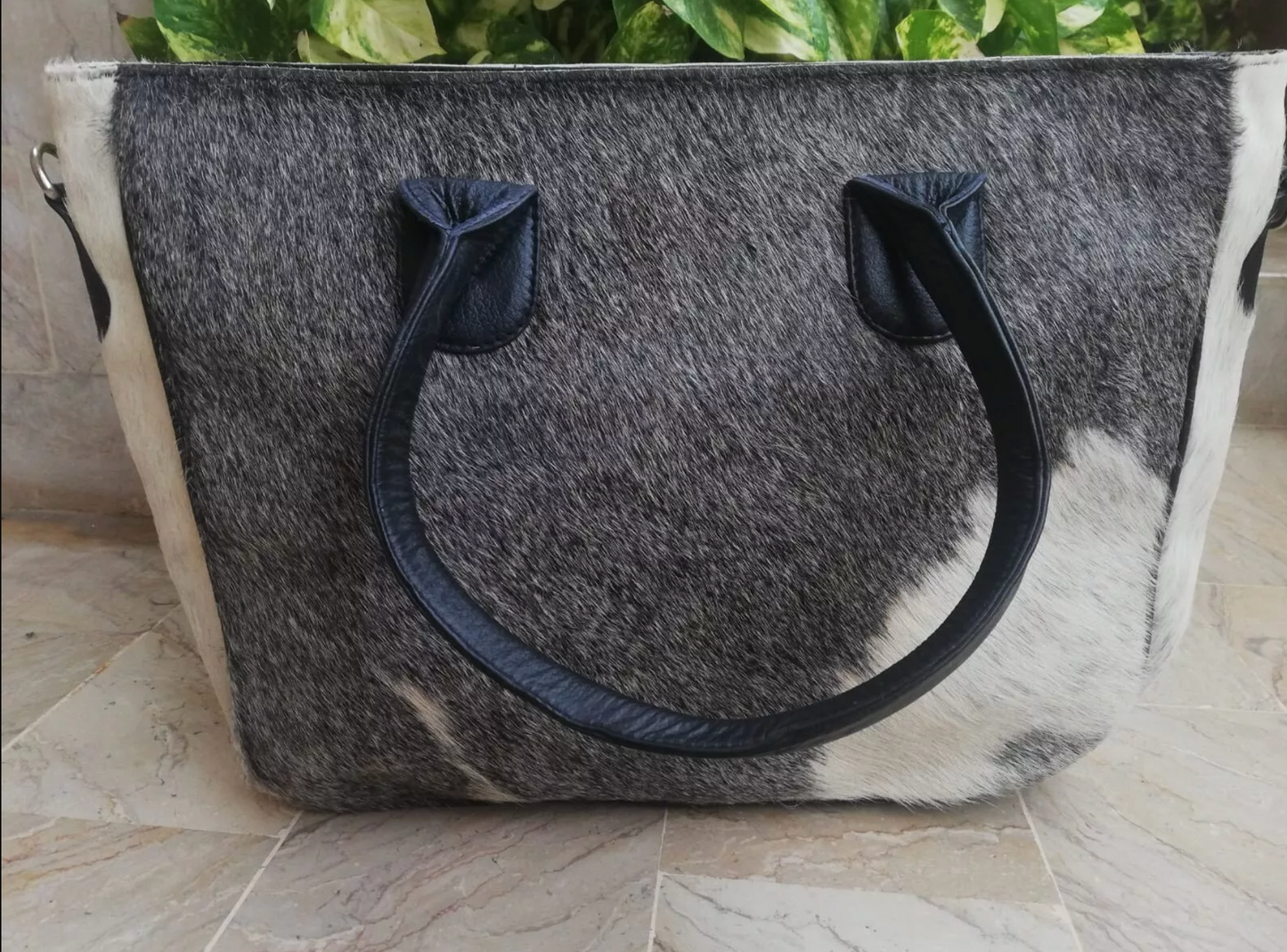 Hair On Cowhide Grey Tote Bag