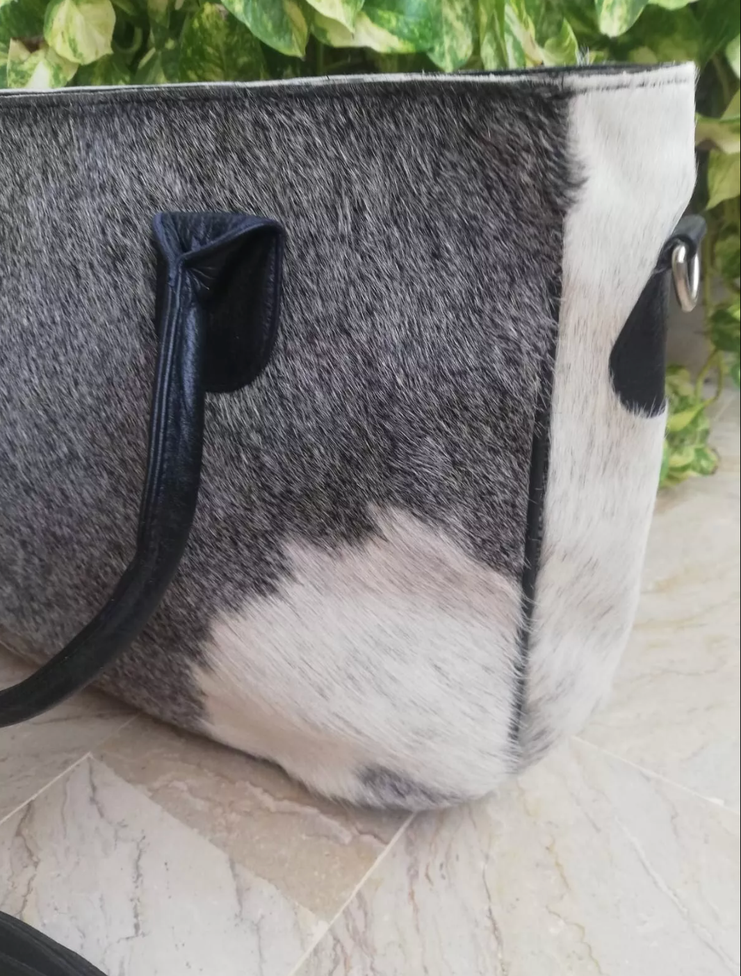 Hair On Cowhide Grey Tote Bag